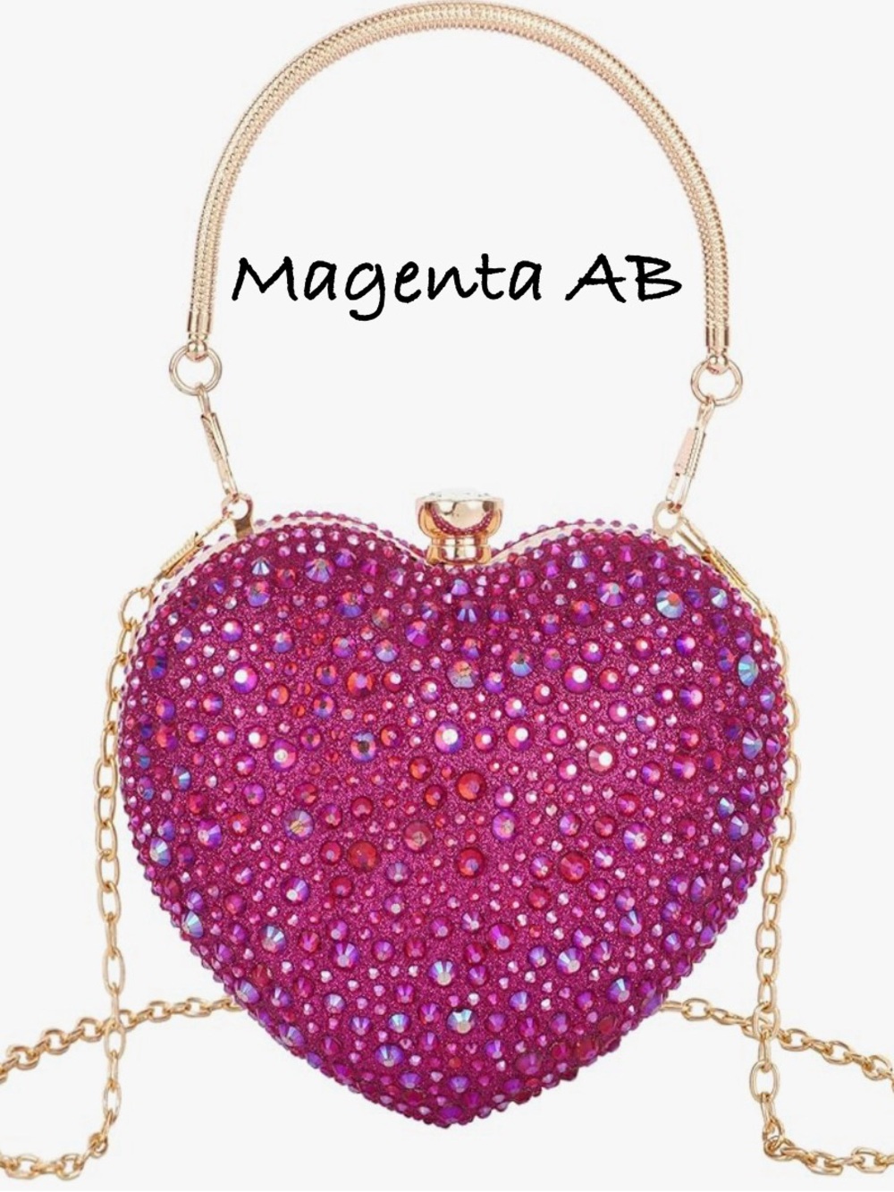 NEW Sparkling Bling Swarovski Crystal Rhinestone Valentine Heart Purse +…